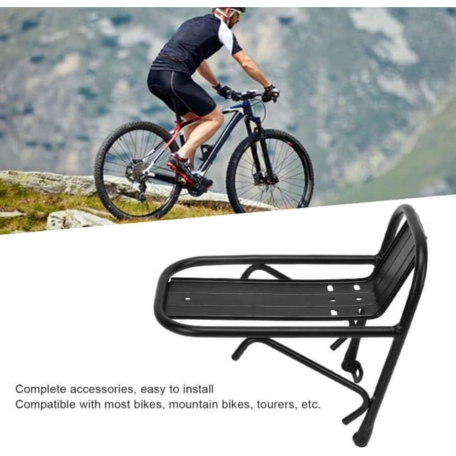 Riforla Front Bike Cargo Rack Front Bike Rack Max 15kg Capacity Bikecycle Luggage Rack with Fixed Bracket for Road Bike Black