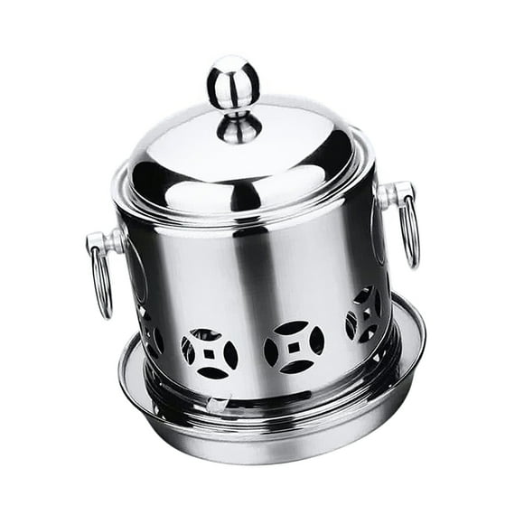 Olla caliente Sunnimix Shabu Shabu de acero inoxidable con quemador de alcohol Plata