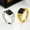 Gold, variant on Fashion Simple Cold Wind Black Gemstones Stainless Steel Rings Size 7-11