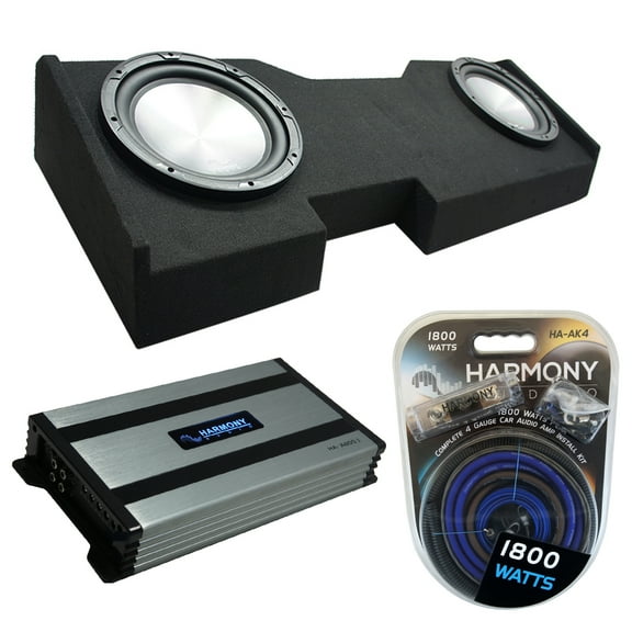 2014-2018 Chevy Silverado Crew Cab Harmony HA-A122 Dual 12 Sub Box HA-A800.1 Amp