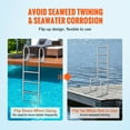 thumbnail image 3 of KFFKFF Dock Ladder Flip-Up 4 Steps, 350 lbs Load Capacity, Aluminum Alloy Pontoon Boat Ladder with Nonslip Mat, Swimming Ladder, 3 of 9