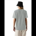 thumbnail image 3 of Camisetas de Corta Extragrandes para Mujer, Cuello Redondo, Holgadas, para Hacer Ejercicio, Informales, de Verano, de Algodón, Color Ceniza, Talla M, 3 of 8