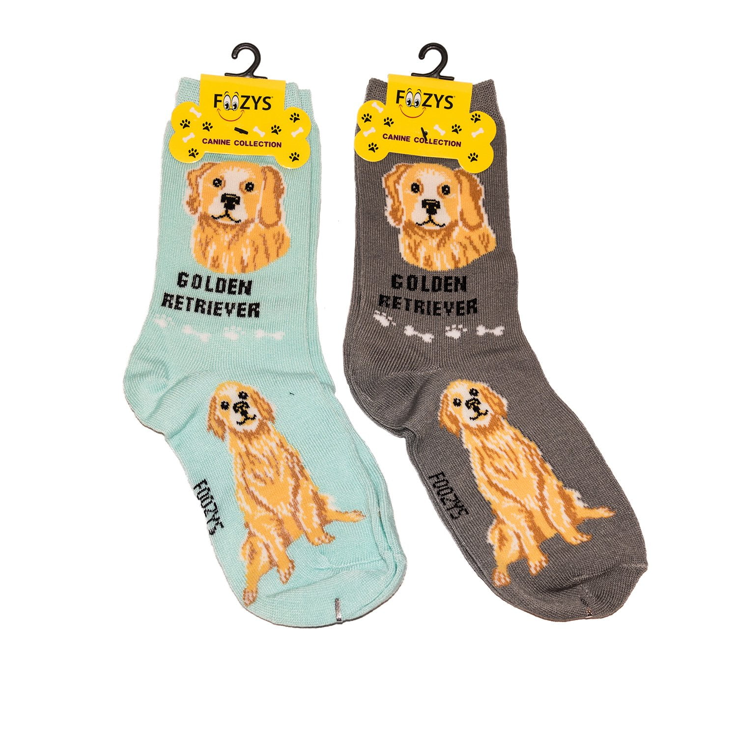 foozys foozys unisex crew socks canine/dog collection golden