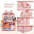 thumbnail image 7 of Clear Backpack Heavy Duty Transparent Laptop Backpacks 15.6 Inch See Through TPU Travel Daypack Large College Bookbag for Women Men Teens Girls Boys students-Pink, 7 of 7