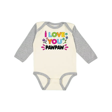 

Inktastic I Love You Pawpaw with Flowers Gift Baby Girl Long Sleeve Bodysuit