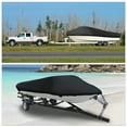 thumbnail image 3 of 210D Waterproof Trailerable V-Hull Boat Cover, Black, 3 of 8
