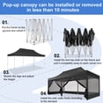 thumbnail image 4 of COBIZI 10x20 Heavy Duty Pop Up Canopy Tent with Mosquito Netting-Waterproof UPF 50+ Commercial Gazebo with Mesh Sidewalls,Full-Truss Instant Party Tent with Wheeled Bag,Black, 4 of 12