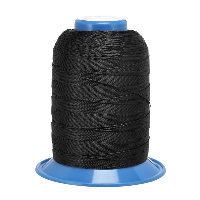 Unique Bargains Dark Black Bonded Polyester Thread, 710 Yards