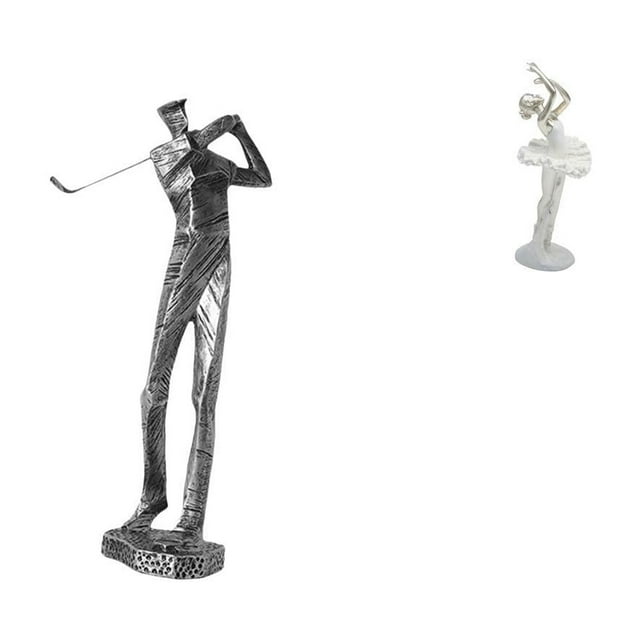 Figura De Resina De Bailarina De Golf Moderna, Escultura Creativa De Golfista Y Bailarina, Arte Para Estantería, Dormitorio, Oficina, Decoración De Entrada De Casa De Campo