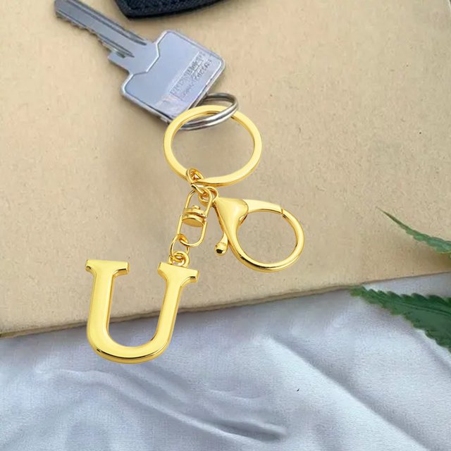 Llavero Dorado con El Alfabeto | Colgante Metálico con La Primera Letra de La a A La Z | Accesorio para Bolso | Regalo Personalizado - 1 Unidad