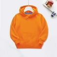 thumbnail image 5 of Curuila Toddler Girls Boys Hoodies Solid Color Long Sleeve Crew Neck Soft Pullover With Pocket Comfortable Autumn Winter Sweatshirt Orange Size 5-6 Years, 5 of 5