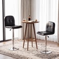 thumbnail image 2 of Gymax Swivel Bar Stools Set of 2 w/ Backrests Footrests & Metal Base for Kitchen Black, 2 of 8