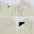 thumbnail image 6 of Cargo Pants for Men Elastic Waist Work Pants with Drawstring Multi Pockets Hiking Lightweight Tactical Trousers White L, 6 of 9