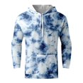 thumbnail image 4 of XIAOCHA Men's Monochrome Tie Dye Print Pullover Hoodie Oversized Long Sleeve Hooded Sweatshirt With Kangaroo Pocket Soft Bold Casual Hoodies, 4 of 5