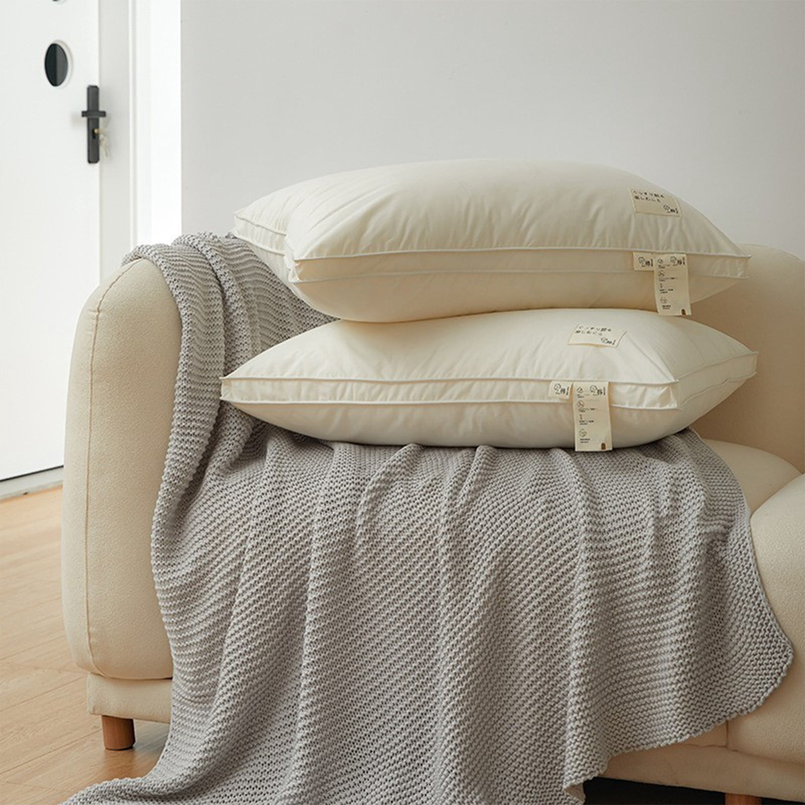 weibbin Soft Cotton Bedside Hugging Pillow 29x19 Inch For Neck Support, Plush Body Pillow Insert
