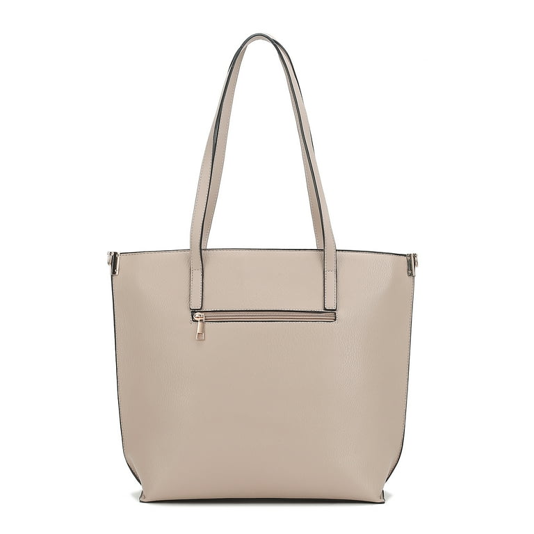 MKF Collection Women’s Emery Vegan Leather Tote Bag with Wallet by Mia K., 2-Piece, Taupe MKF Collection Women’s Emery Vegan Leather Tote Bag with Wallet by Mia K., 2-Piece, Taupe