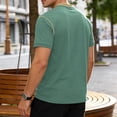 thumbnail image 4 of Mens Henley Shirts Short Sleeve Casual Button Basic T-Shirts Summer Classic Vintage Tee Shirts with Pocket Mint Green 2XL, 4 of 6