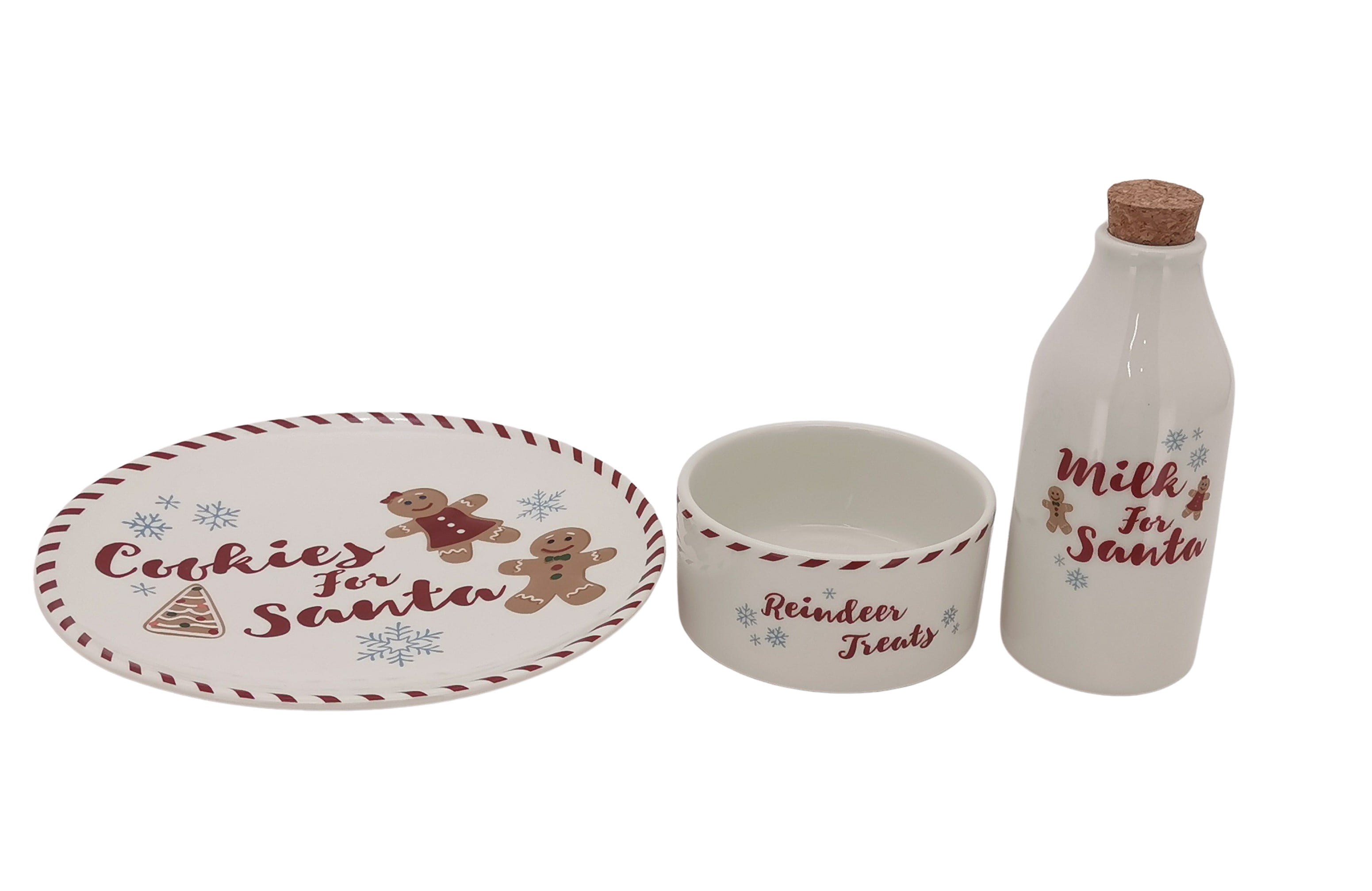Cookies for Santa Stoneware 3 Piece Set, by Holiday Time