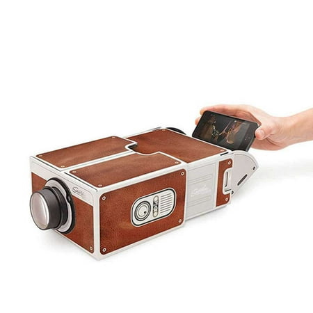 DIY 3D Cardboard Mini Smartphone Projector Light Novelty Adjustable Mobile Phone Projector Portable