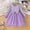 Purple, variant on Girls Princess Party Dress Long Sleeve Blue Sparkle Tulle with Star Moon & Waist Bow 3-10 Years,Size 4-5 T