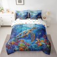 thumbnail image 2 of Feelyou Sea Turtle Animal Twin Bedding Sets 7pcs, Dreamy Ocean Coral Bedding Comforter Set, 2 of 8