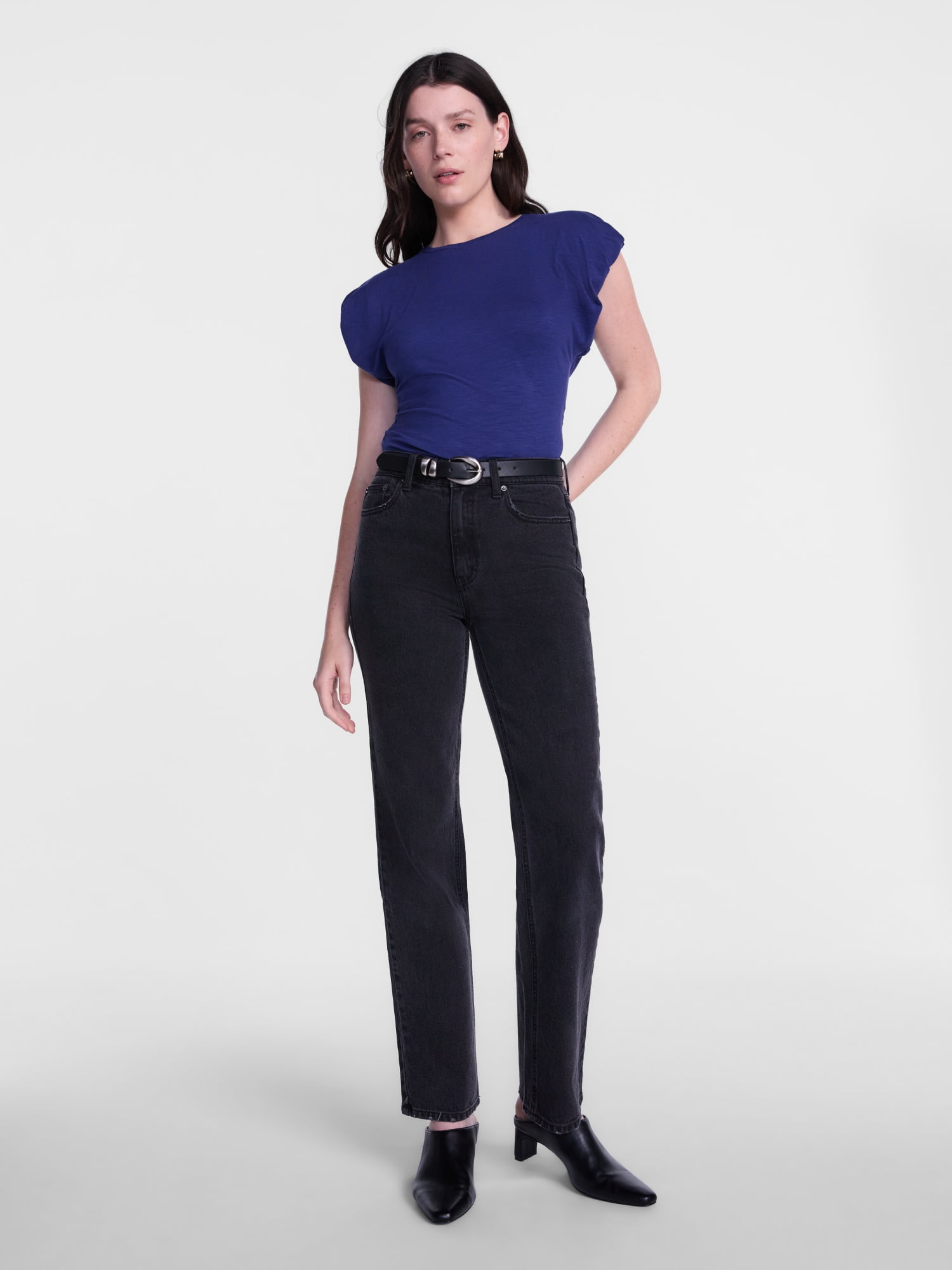 Scenario Women's and Women's Plus Tee with Short Bubble Cap Sleeves, Sizes XS-4X