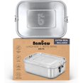 thumbnail image 1 of Bambaw Stainless Steel Bento Box | Adjustable Compartment Kids Metal Lunch Box | Stainless Steel Lunch Box For Kids | 27oz Metal Container | Leakproof Stainless Steel Food Containers with Lid | 800 ML, 1 of 7
