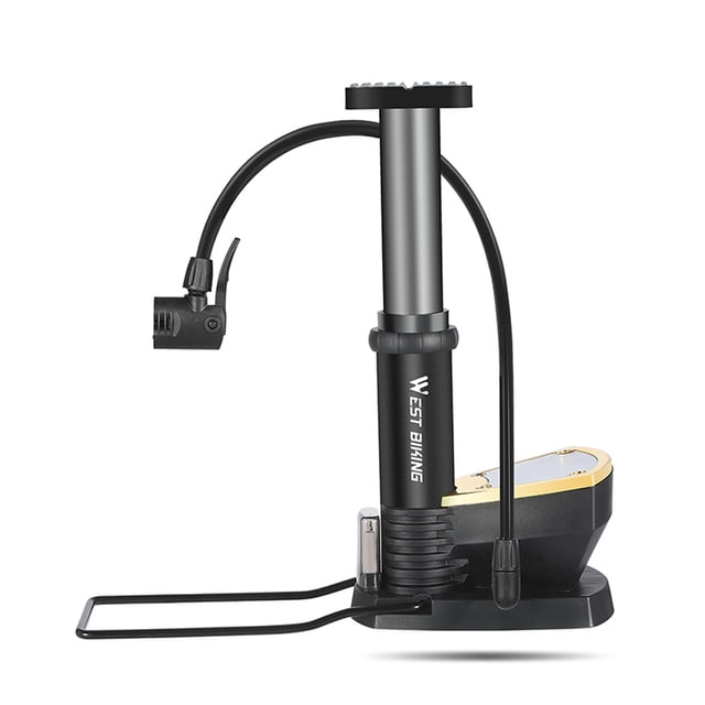 140PSI Foot Bicycle Tire Pump with Barometer Portable Mountain Bike Inflator Basketball Inflator Cycling Accessory