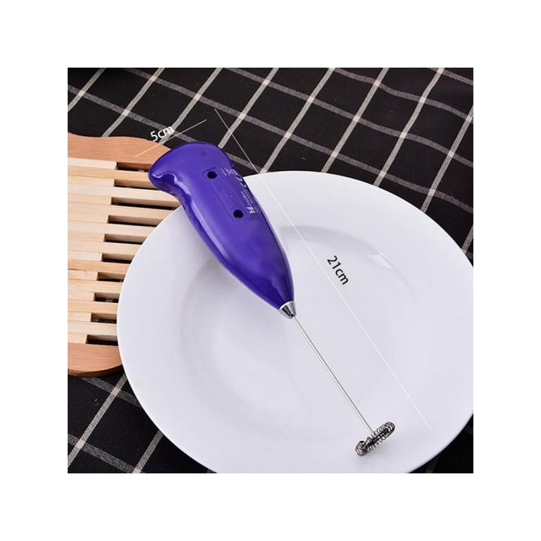 Electric Hand Milk Shake Drink Foamer Frother Whisk Mixer Stirrer, Size: 20.5, Purple