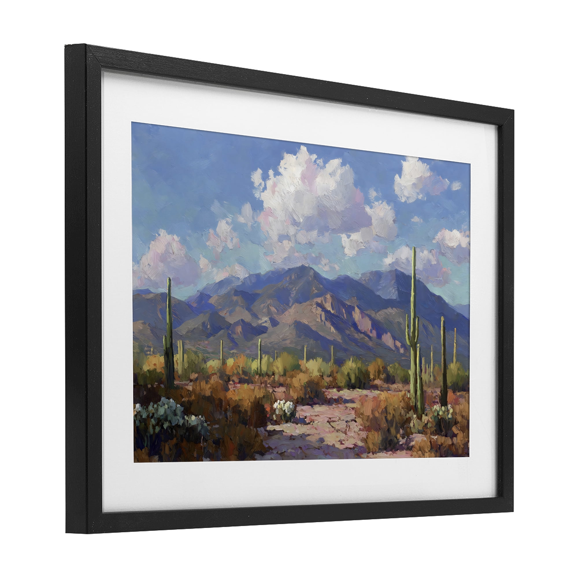 Stupell Industries Desert Mountains at Sunset Glow Black Framed Print Under Glass, design by Gina Kelly