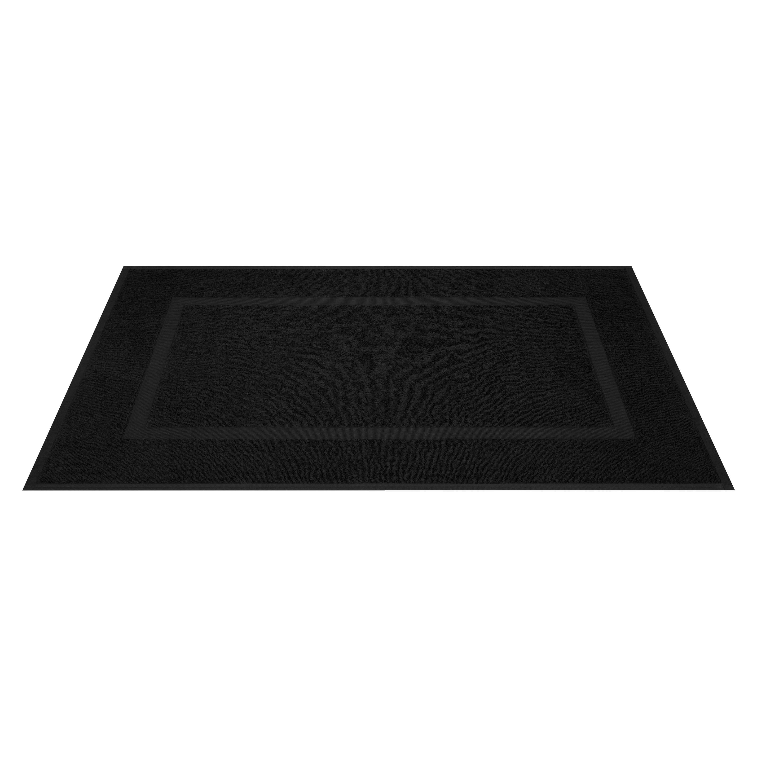 Cotton Paradise 100% Cotton Bath Mats for Bathroom Floor Set of 2 Pack, 20x34 Soft Absorbent Washable Quick Dry Tub Bathmat, Black