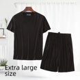 thumbnail image 2 of Conjunto de camiseta para hombre, pantalones cortos de manga corta, ropa de casa, ropa deportiva informal, pijamas de talla grande de verano, 2 of 5