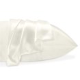 thumbnail image 4 of Funda de almohada de satén para cabello y piel, juego de 2 fundas de almohada tamaño king, funda de almohada de color marfil sedoso súper suave con cierre de sobre (20 x 40 pulgadas), 4 of 5