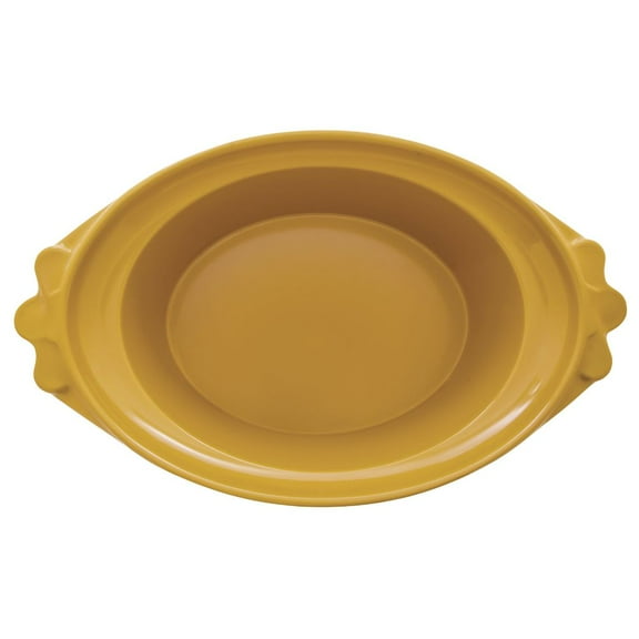 HUBERT® Large Yellow Serving Bowl Oval Melamine Mustard Yellow 17 1/2 x 12 1/2 x 6