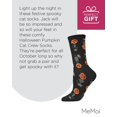 thumbnail image 7 of MeMoi Halloween Pumpkin Cat Crew Socks - Womens - Female, 9-11, Black, 7 of 7