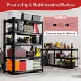 thumbnail image 5 of Garage Storage Shelving Units - 5 Tier Metal Shelving, Heavy Duty Racks for Garage Organization, Adjustable Shelves for Basement, Warehouse, Pantry, 72" H x 35.5" W x 15.8" D, 2000lbs Capacity, 5 of 5
