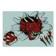 thumbnail image 2 of Dragon Cutting Board, Retro Pop Art Comic Strips Wild Creature Danger Caricature Image, Decorative Tempered Glass Cutting and Serving Board, Large Size, Ruby Pale Grey Cream, by Ambesonne, 2 of 5
