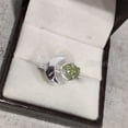 thumbnail image 2 of Natural Peridot Ring, Rough Peridot Gemstone Ring, August Birthstone, Crescent Moon, 925 Sterling Silver, Womens Ring, Christmas, Thanksgiving, Handmade, Statement Jewelry, Rough Gemstone Jewelry, 2 of 6