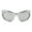 Silver (Silver Mirror), variant on Women's Wrap Butterfly Cat Eye Sunglasses Modern Aerodynamic Design UV400 White