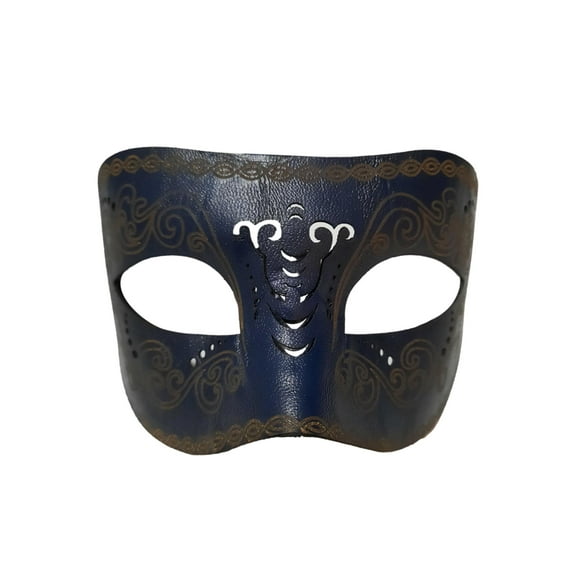 Navy Leather Laser Cut Venetian Masquerade Dance Western Mask
