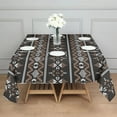 thumbnail image 3 of Brown Striped Geometric Pattern Square Tablecloth,Waterproof Square Table Cover,Wipeable Spillproof Washable Table Cover for Home Kitchen Party Decor 42"X42"(107x107cm), 3 of 6