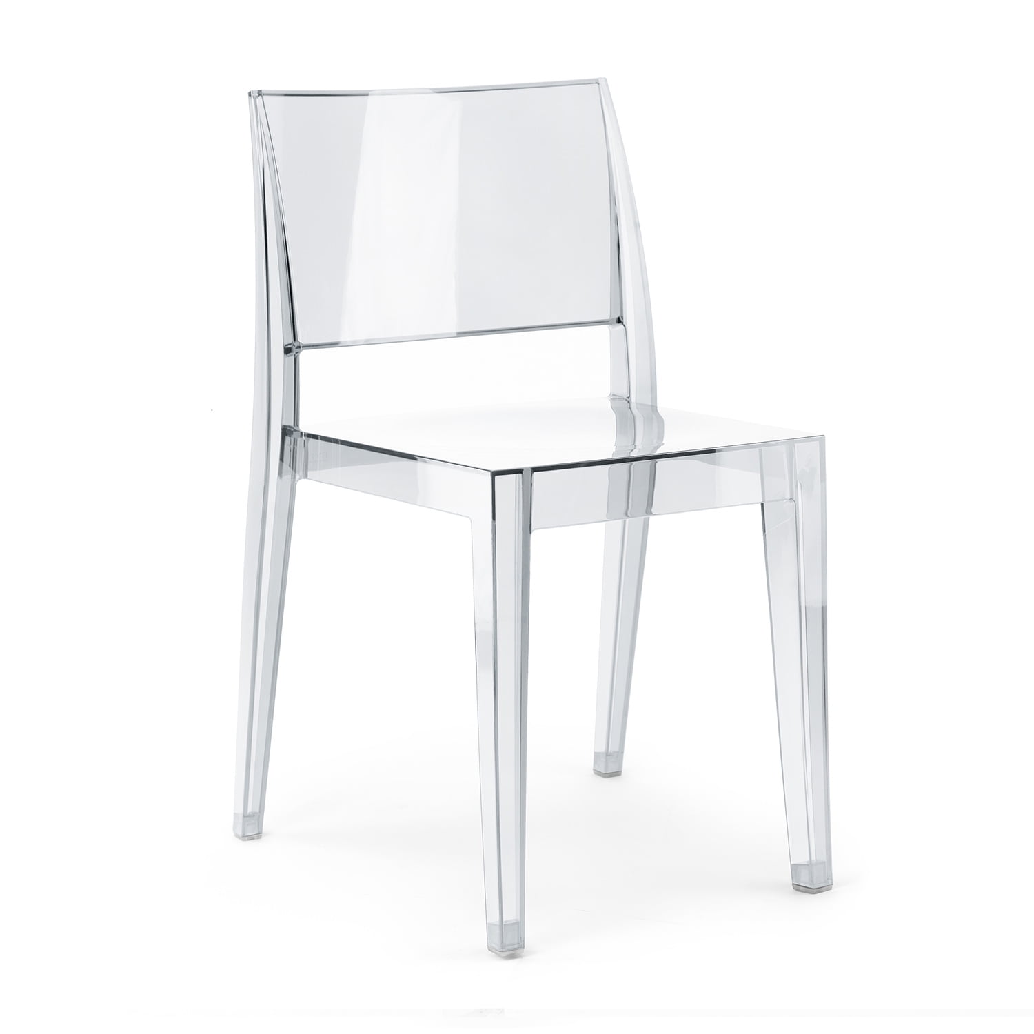 WRGHOME Palermo Modern Outdoor/Indoor Plastic Resin Stacking Patio Dining Chairs  (Set of 2) - CLEAR
