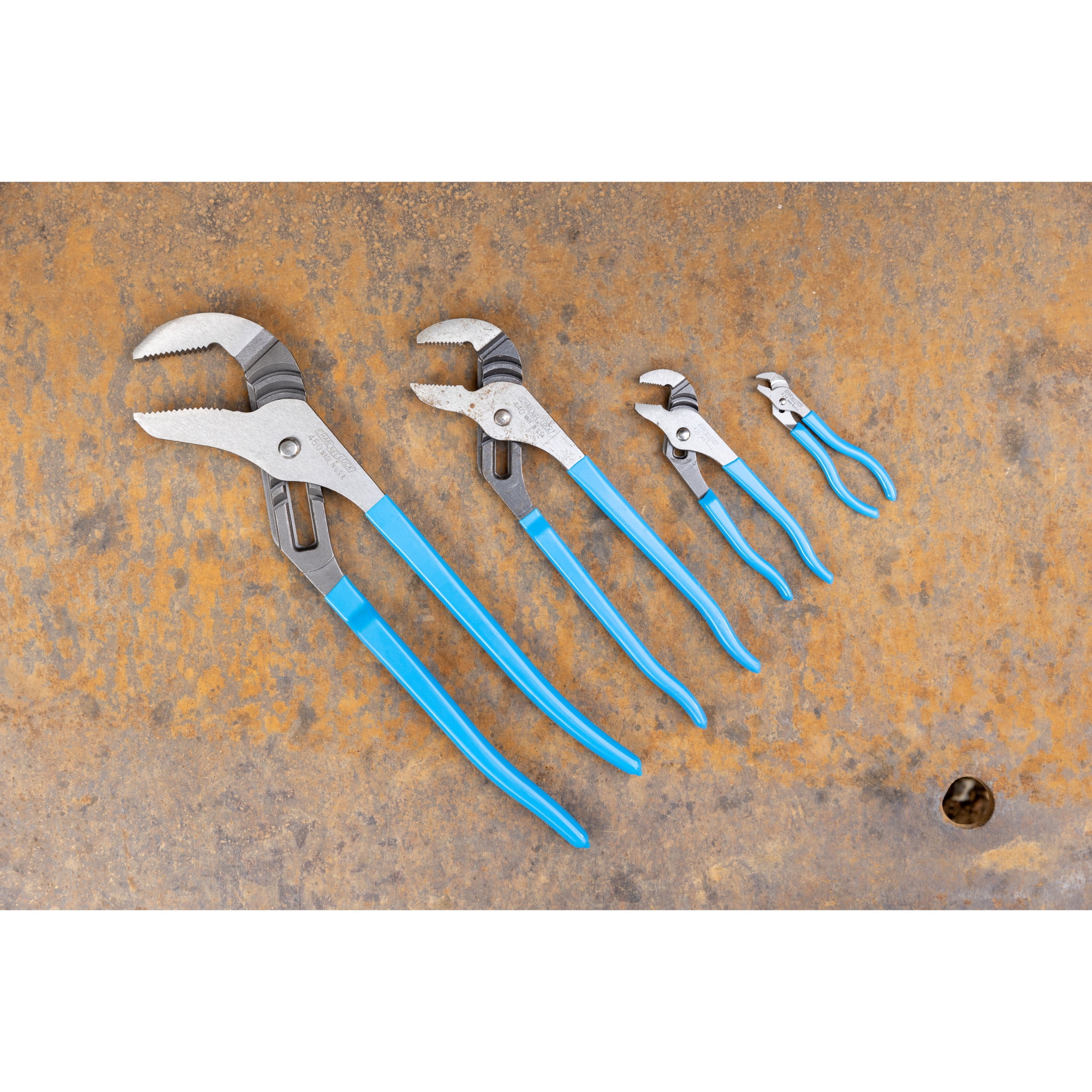 CHANNELLOCK Pro's Choice Tongue & Groove Pliers Set, Includes 4.5, 6.5, 12 and 16.5-inch Pliers, Made in USA, 4-tool set (PC-1)