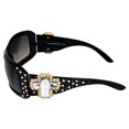 thumbnail image 6 of Rodeo Queen 2 Pairs of Fashion Women's Sunglasses Black Frame w/ Metal Cross Accent Piece Bling Rhinestones & Smoke Gradient Lenses, 6 of 7
