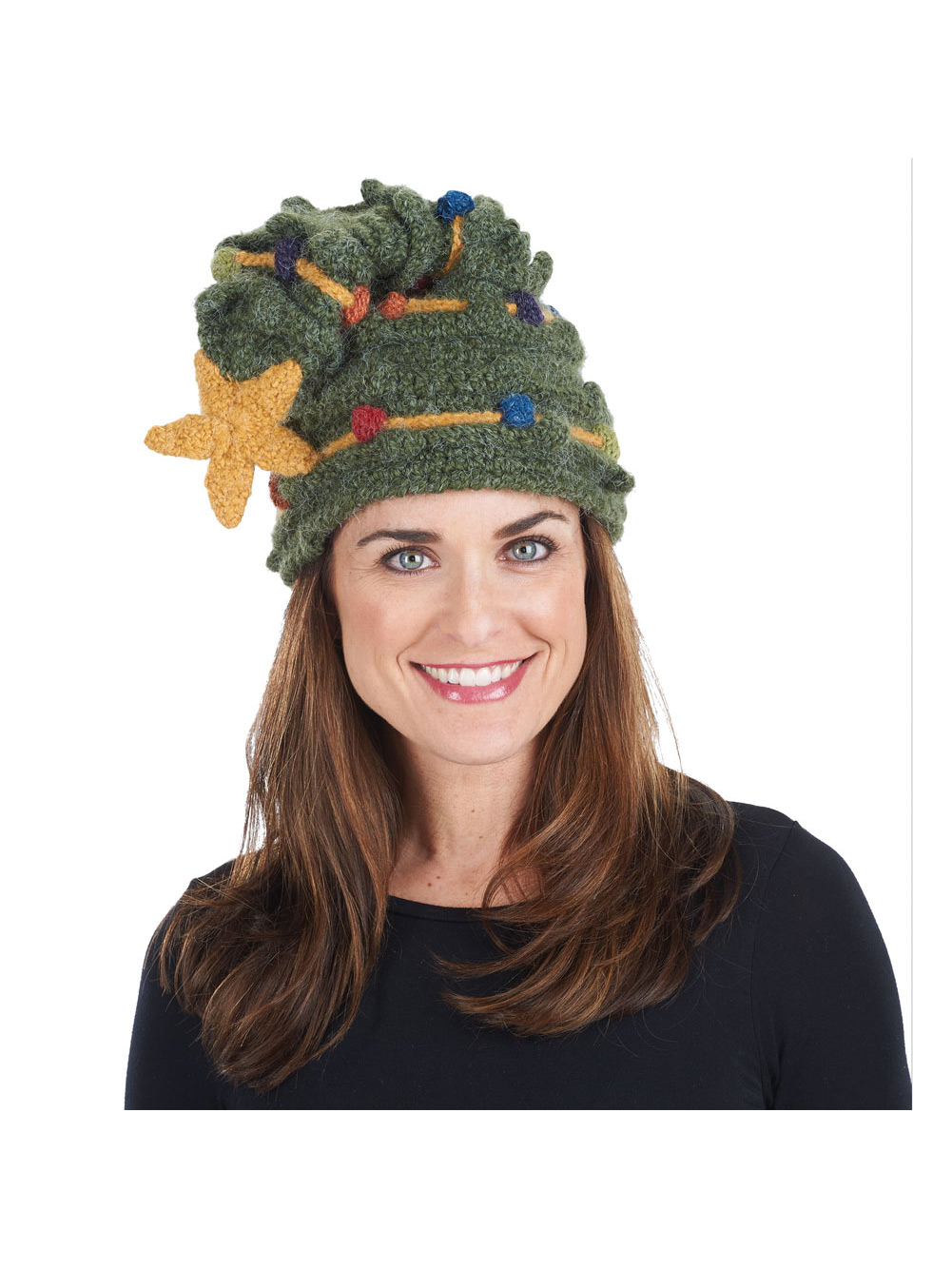 Women's Christmas Tree Hat - Soft Warm 