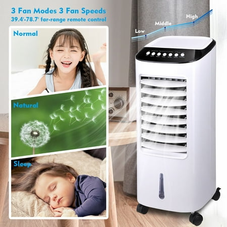 Swamp Cooler Heater Yescom 65W Evaporative Air Conditioner Cooler Energy Saving Fan Humidifier with Remote Control Ice Boxes Indoor Home Office Dorms ()
