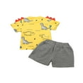 thumbnail image 2 of Boy T-shirt Set  Neck Printed T-shirt Lace Up Short Pants, 2 of 6