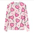 thumbnail image 6 of JTZGDY Valentines Day Sweatshirts for Women Funny Cute Love Heart Pattern Print Long Sleeve Holiday Season Pullover Tops Loose Oversized Casual Festival Graphic T-Shirts Pink#02 S, 6 of 8