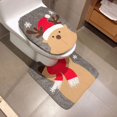 thumbnail image 2 of Funda para asiento de inodoro navideña, funda para asiento de inodoro de alce de 2 piezas, funda y tapete para asiento de inodoro de Papá Noel navideño, decoración de juego de accesorios de baño navid, 2 of 2