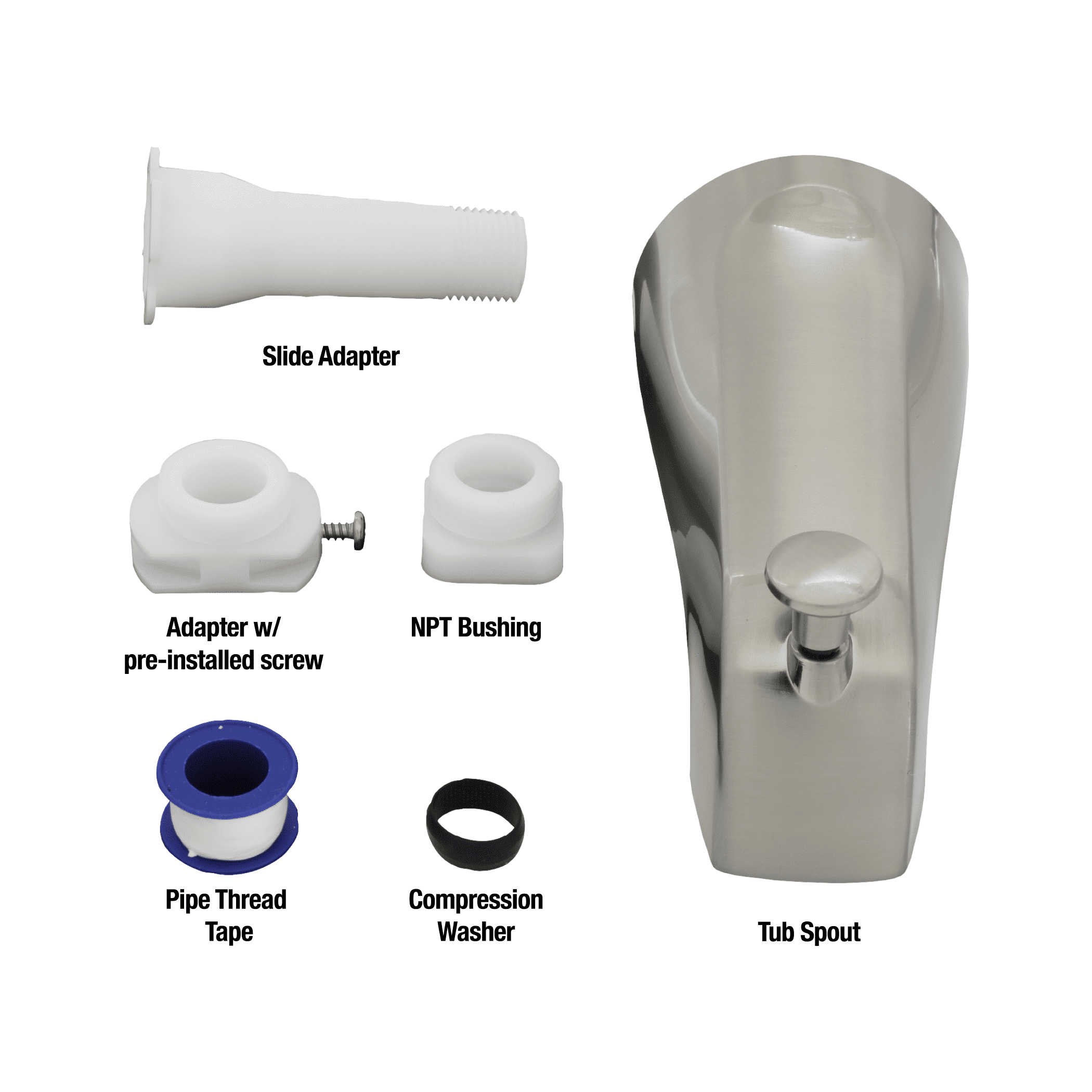 Danco Universal Bathroom Tub Spout with Diverter in Brushed Nickel (89249)